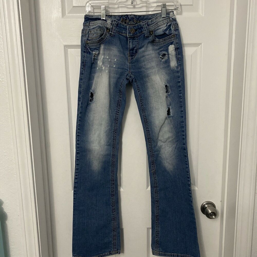 Ariya Jeans Womens 7/8 Distressed Bootcut